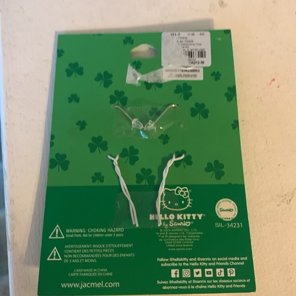 Hello Kitty St Pattys Earrings - Picture 2 of 2